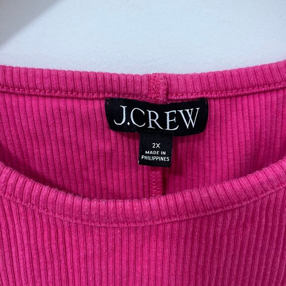 J. Crew Pink Ribbed Tank Size 2X - Picture 2 of 4